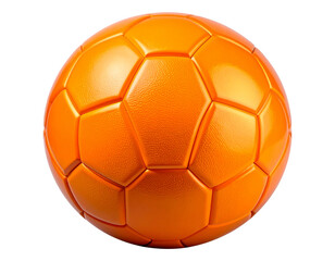  Fluorescent Orange Soccer Ball on White Background