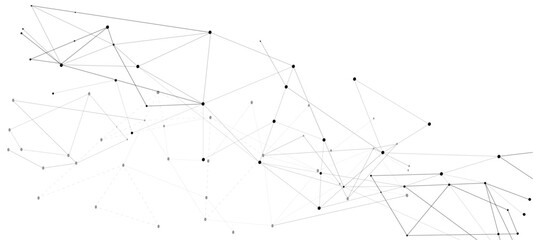 Abstract tech network connection dots. Digital technology abstract geometric background