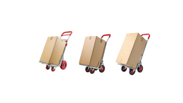 Trolley with Boxes on transparent background png
