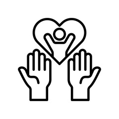 Volunteer Help line icon