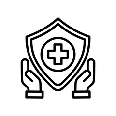 Obraz premium Health Shield line icon