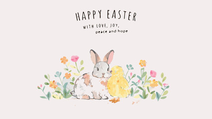 easter card with bunny