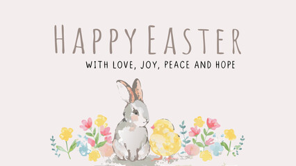 easter card with rabbit