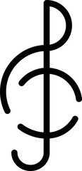 Minimalistic Modern Rounded Outline Gclef Icon