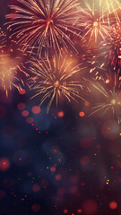Fototapeta premium Minimal elegant background vibrant colourful firework exploding.