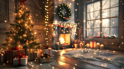 Night abstract Christmas background feature festive decoration.