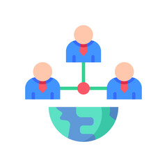 Community Connection flat color icon