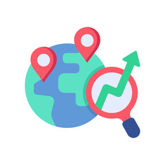 Global Research flat color icon