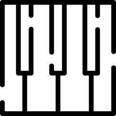 Minimalistic Modern Rounded Outline Piano Icon