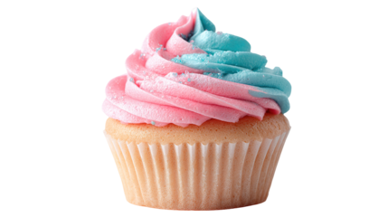 mafin cake with cream and strawberry