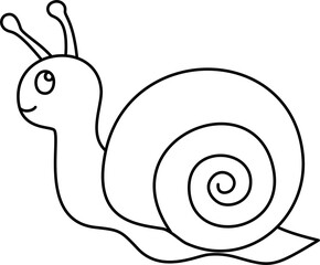 snail cartoon doodle outline coloring