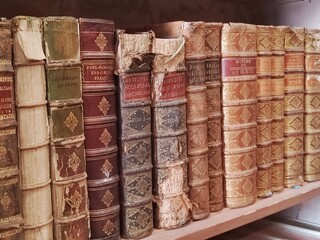 stack of old books