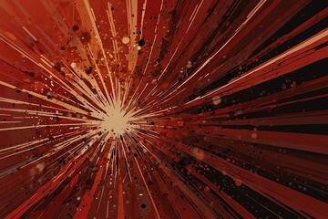 Abstract burst of fiery red light rays