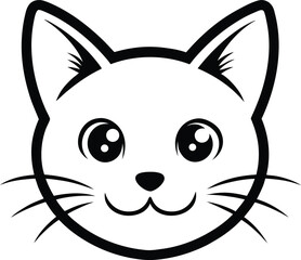  cat icon with facial expressions on white background