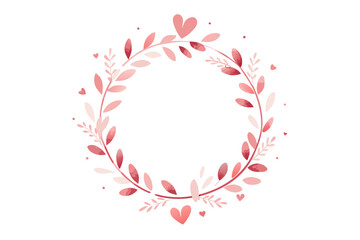 Obraz premium heart wreath frame scattered love romantic circle