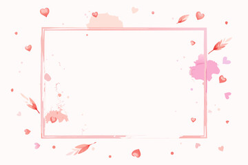 light frame scattered tiny hearts petal elements