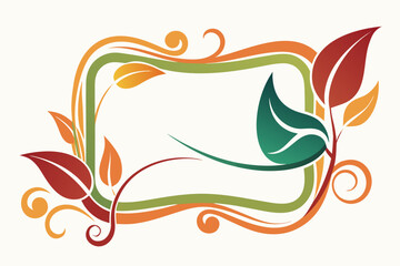 asymmetric abstract frame with flowing curve lines