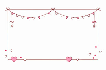 loose line border with mini hearts whimsy