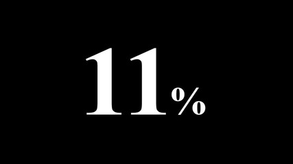 abstract 11 percent animation on black background.