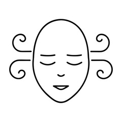 Calm Face Vector Illustration Anxiety Relief Serene Expression and Peaceful Mind Design