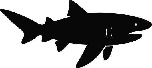 Silhouette shark side view vector illustration