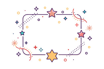 whimsical frame with hand drawn stars decoration