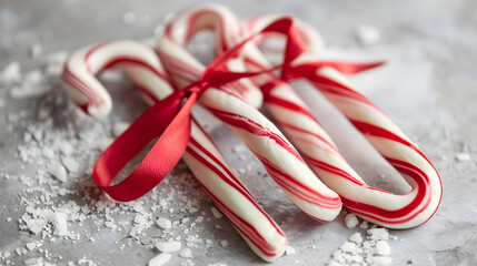 Candy Canes with Ribbon