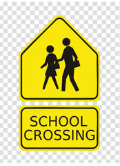 road sign school near by children on the roads