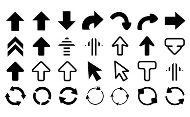 Black arrow vector icon set