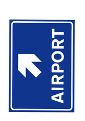 road sign for airport turn right