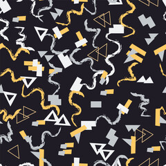 Textile motif seamless pattern. Abstract line shape geometric motif basic pattern continuous background. Man shirt all over print block. 