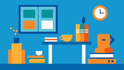 Obraz premium After School Study Room with Coffee and Books