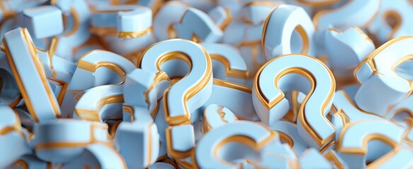 The collection of question marks symbolizes curiosity and inquiry in a modern context.
