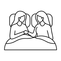 Supportive Doula Illustration Two Women Holding Hands in a Symbol of Care and Connection
