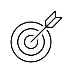 Business target, achievement goal, focus aim, mission objective, dart success icon vector illustration.