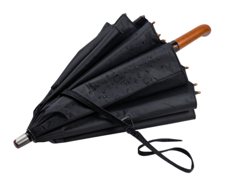 Black Inverted Umbrella with Water Droplets