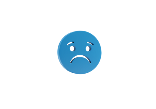 Melancholy Blue Pixelated Smiley A Digital Expression of Sadness - Powered by Adobe