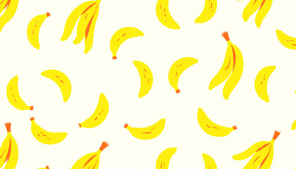 Trendy yellow bananas repeat pattern for playful summer designs, vibrant food backgrounds, and tropical themed projects that bring a fresh, fruity vibe