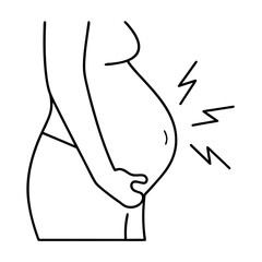 Pregnant Belly with Contraction Pulse Marks Illustration