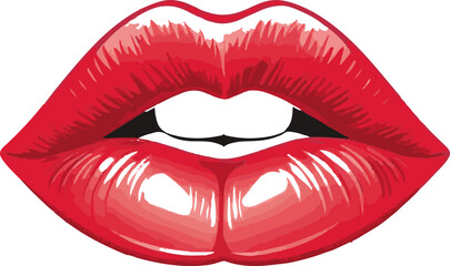 vector illustration of female lips