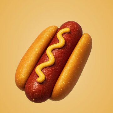 Playful hotdog with mustard animation isolated asset, transparent 4K video, alpha channel, ProRes 4444