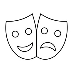 Split Face Illustration Smiling and Frowning Expressions Mood Swings Concept
