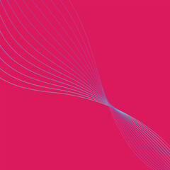 Abstract blue and pink background with waves for banner. Web banner size. Vector pink background with lines.