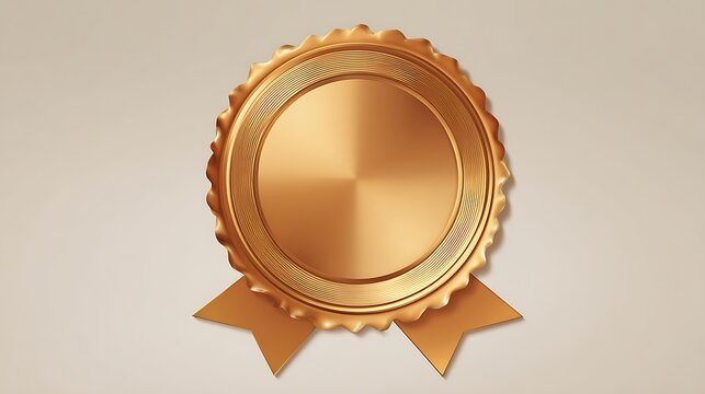 Vector illustration of gold seal badge with shiny effect for certificates awards and premium design