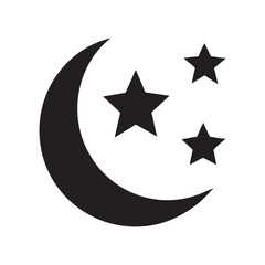Celestial moon and stars silhouette design element