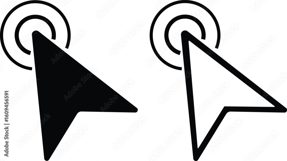 Fototapete computer cursors mouse click pointer icon set and computer computer mouse, arrow symbol, icon symbol