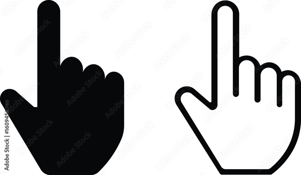 Fototapete Computer Cursors Mouse Click Pointer Icon Set and Computer Computer Mouse, Arrow Symbol, Icon Symbol, Computer Graphic, E-commerce Cursor icon click Outline and Solid Styles Easily editable Eps 10