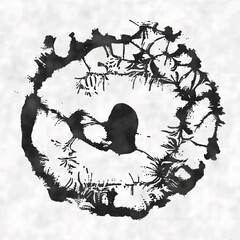 Ink Drawn Abstract Blots Dot Pattern