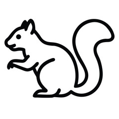 Adorable squirrel outline illustration for nature themed designs and children's book projects