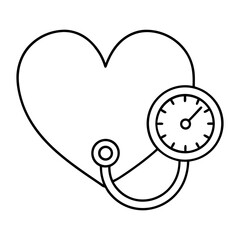 Preeclampsia Monitoring Concept Heart with Pressure Gauge Representing High Blood Pressure During Pregnancy